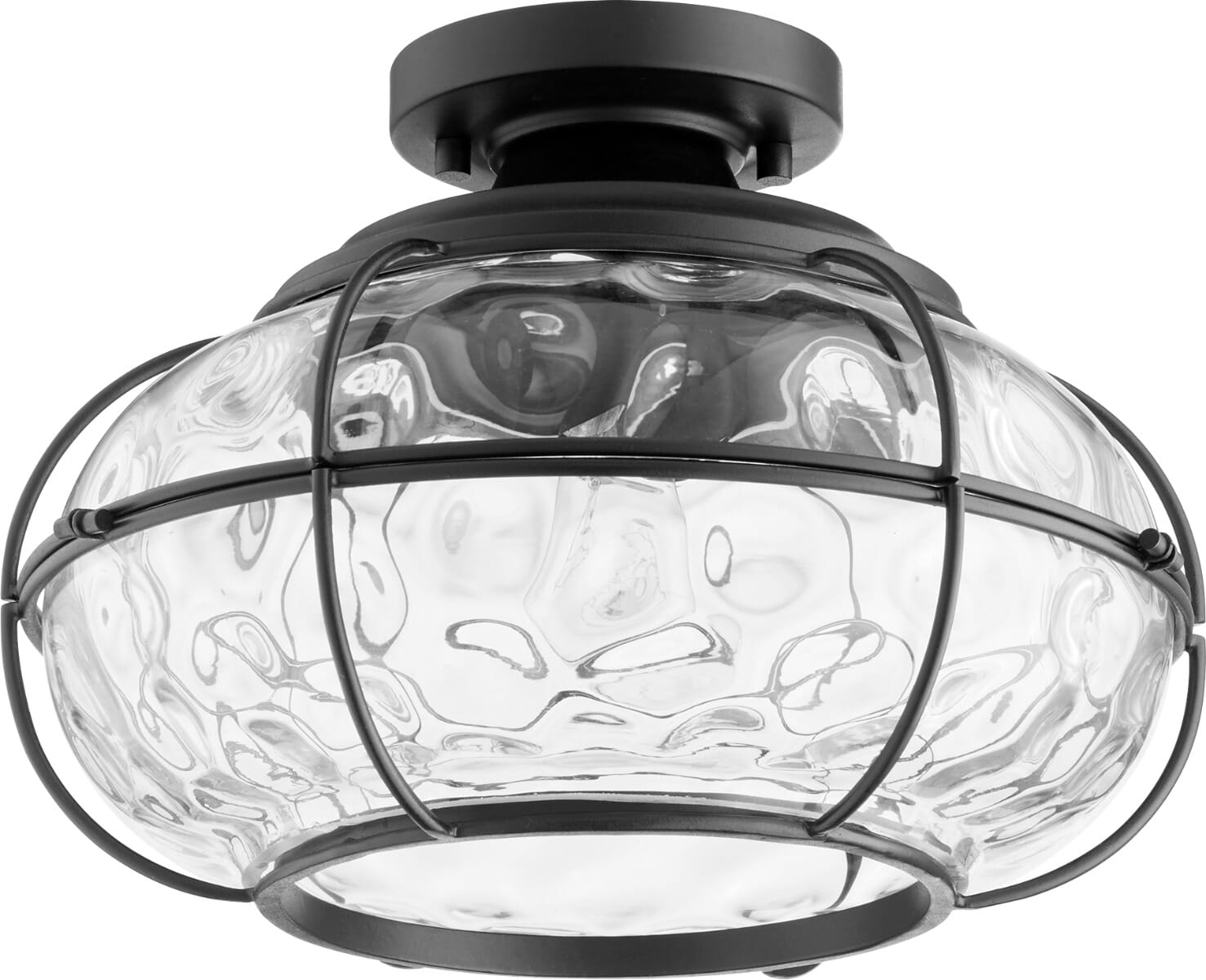 Quorum Hudson 13" Semi-Flush Ceiling Light in Noir