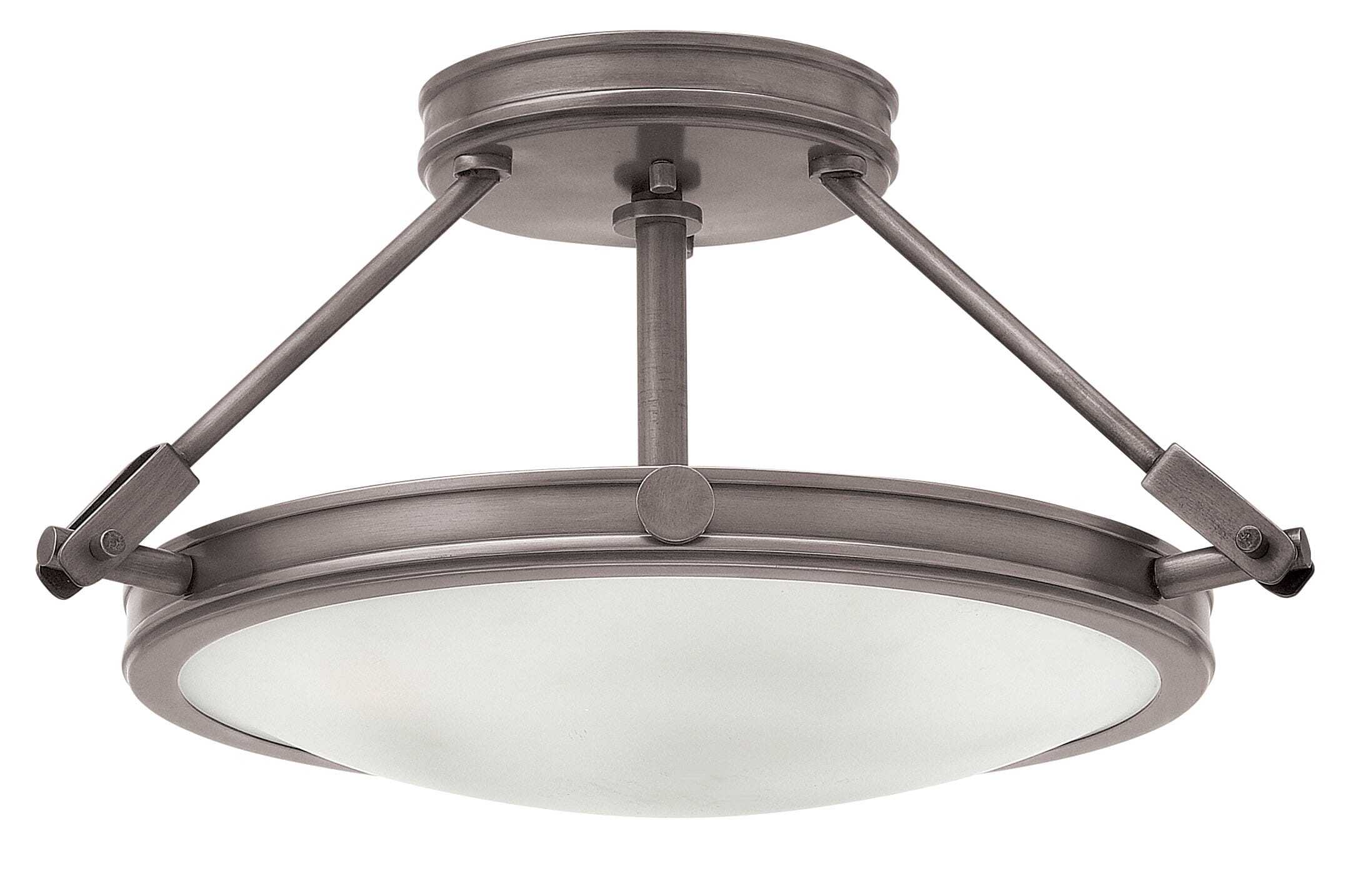 Hinkley Collier 3-Light Semi-Flush Ceiling Light in Antique Nickel