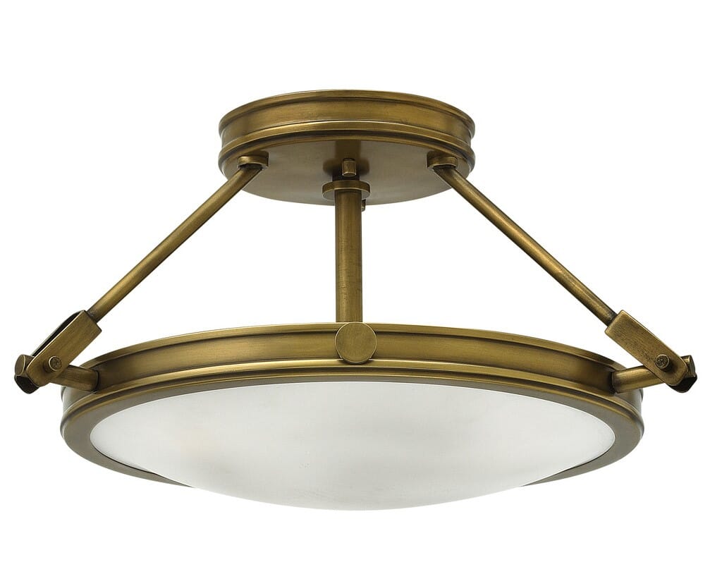 Hinkley Collier LED Semi-Flush Ceiling Light in Heritage Brass