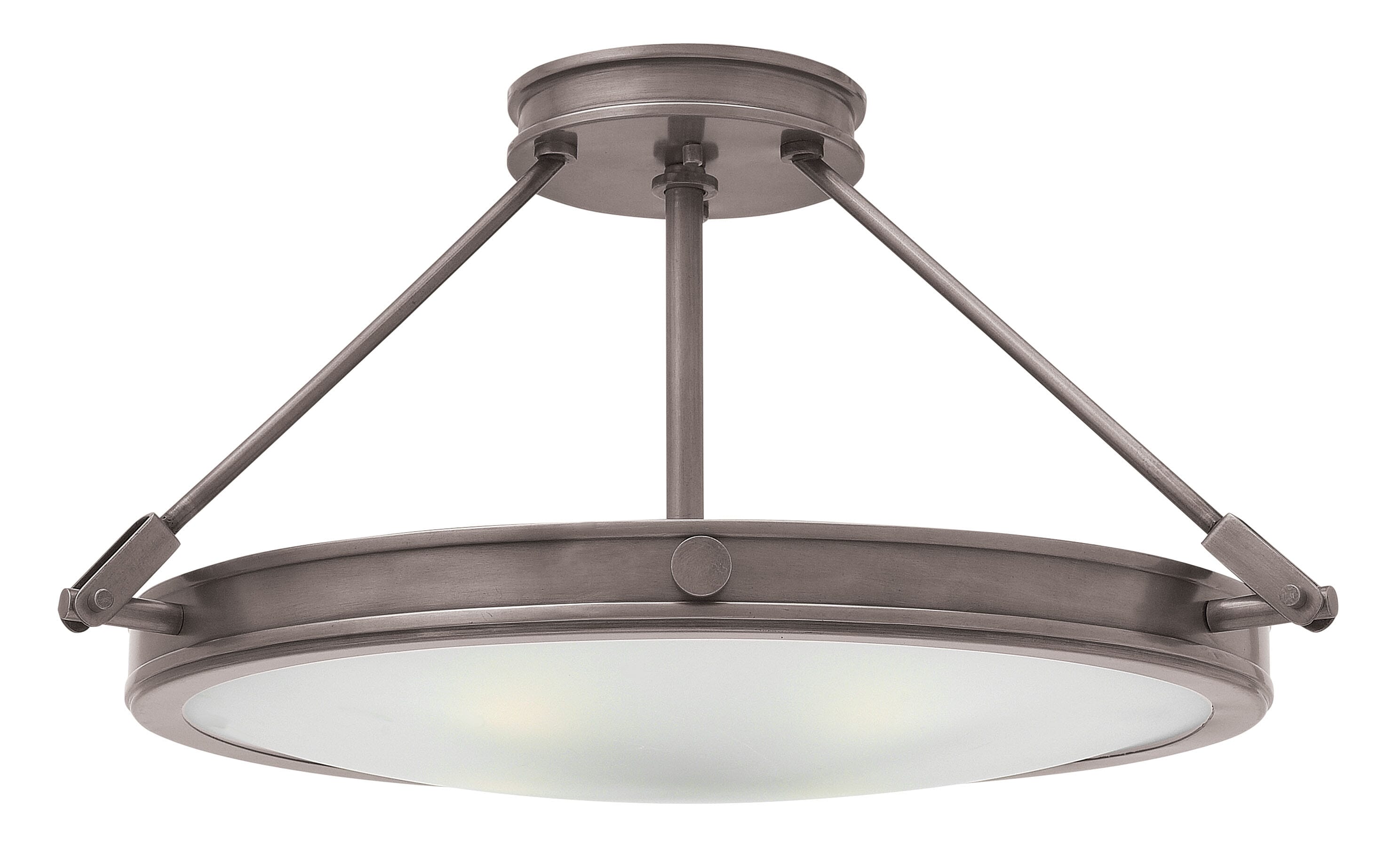 Hinkley Collier LED Semi-Flush Ceiling Light in Antique Nickel