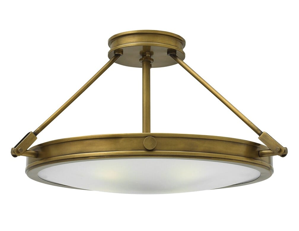 Hinkley Collier LED Semi-Flush Ceiling Light in Heritage Brass