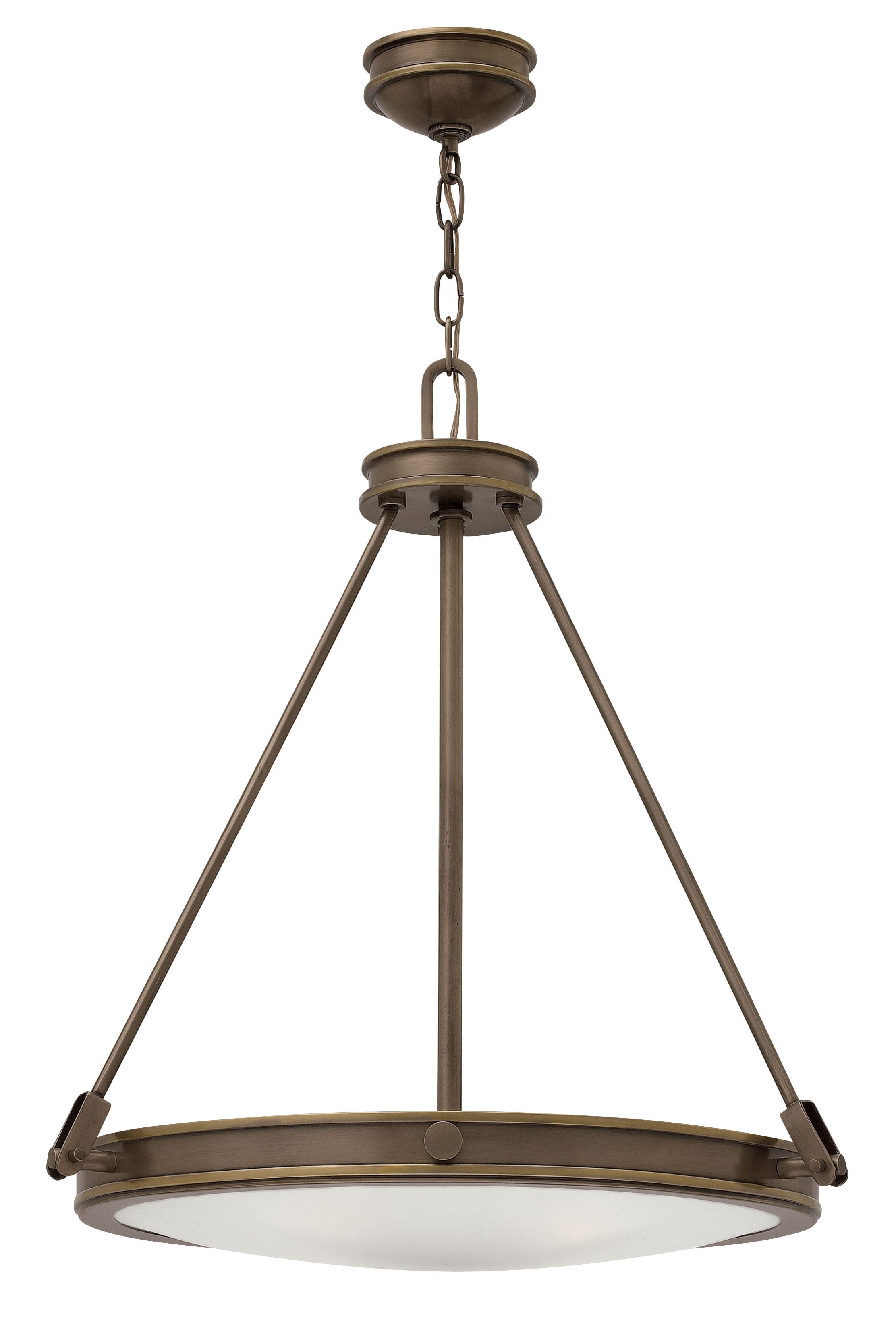 Hinkley Collier 4-Light Inverted Pendant in Light Oiled Bronze