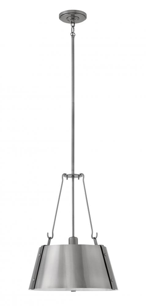 Hinkley Cartwright 1-Light Single Tier Pendant in Polished Antique Nickel