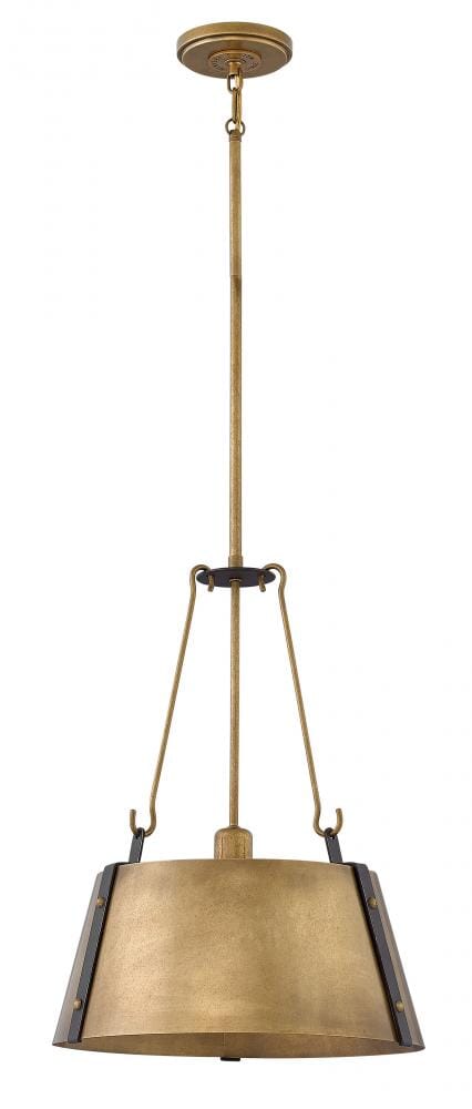 Hinkley Cartwright Medium Pendant Light in Rustic Brass