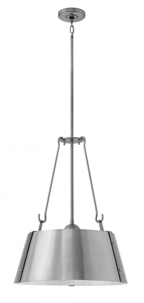 Hinkley Cartwright 3-Light Pendant in Polished Antique Nickel