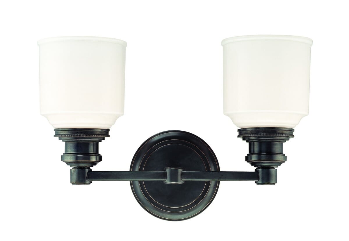 Hudson Valley Windham 2-Light 14" Bathroom Vanity Light in Old Bronze