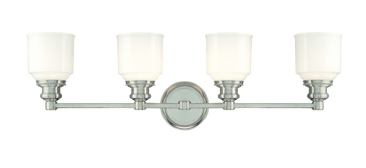 Hudson Valley Windham 4-Light 31" Bathroom Vanity Light in Polished Nickel