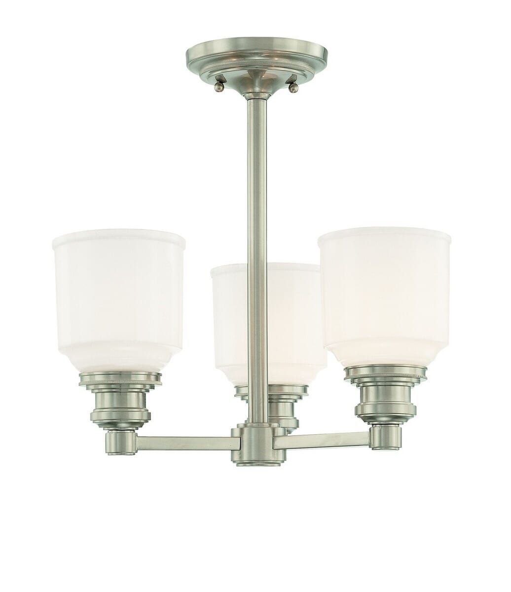 Hudson Valley Windham 3-Light 15" Ceiling Light in Satin Nickel