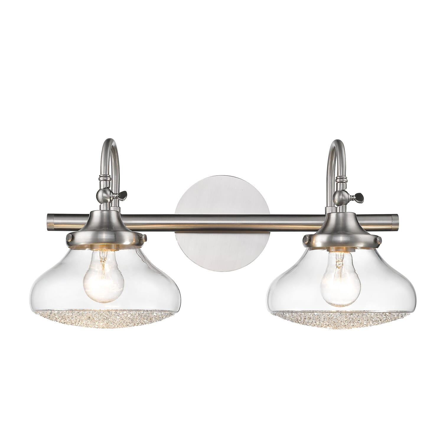 Golden Asha 2-Light 20" Bathroom Vanity Light in Pewter