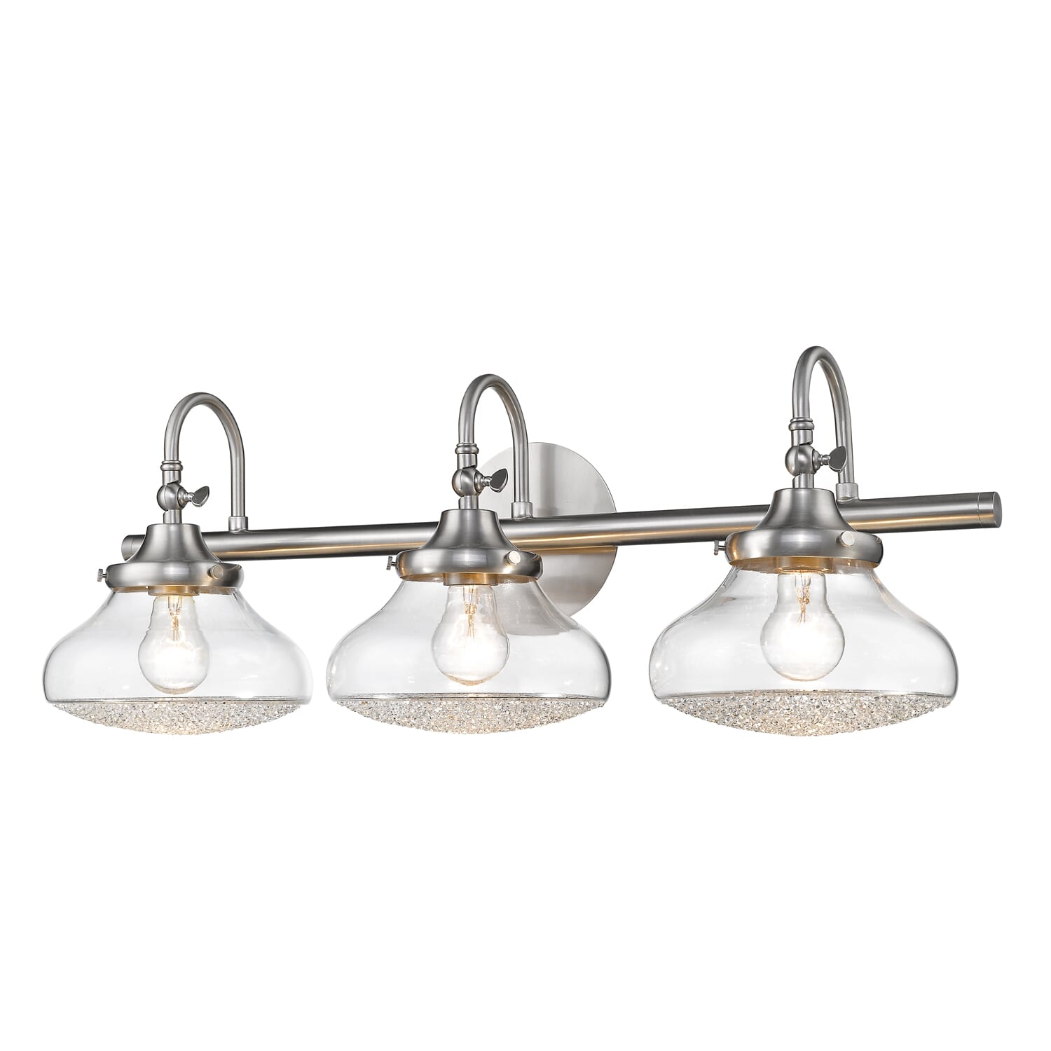 Golden Asha 3-Light 29" Bathroom Vanity Light in Pewter