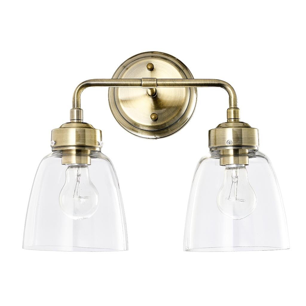 Varaluz Helena 2-Light 12" Bathroom Vanity Light in Antique Brass