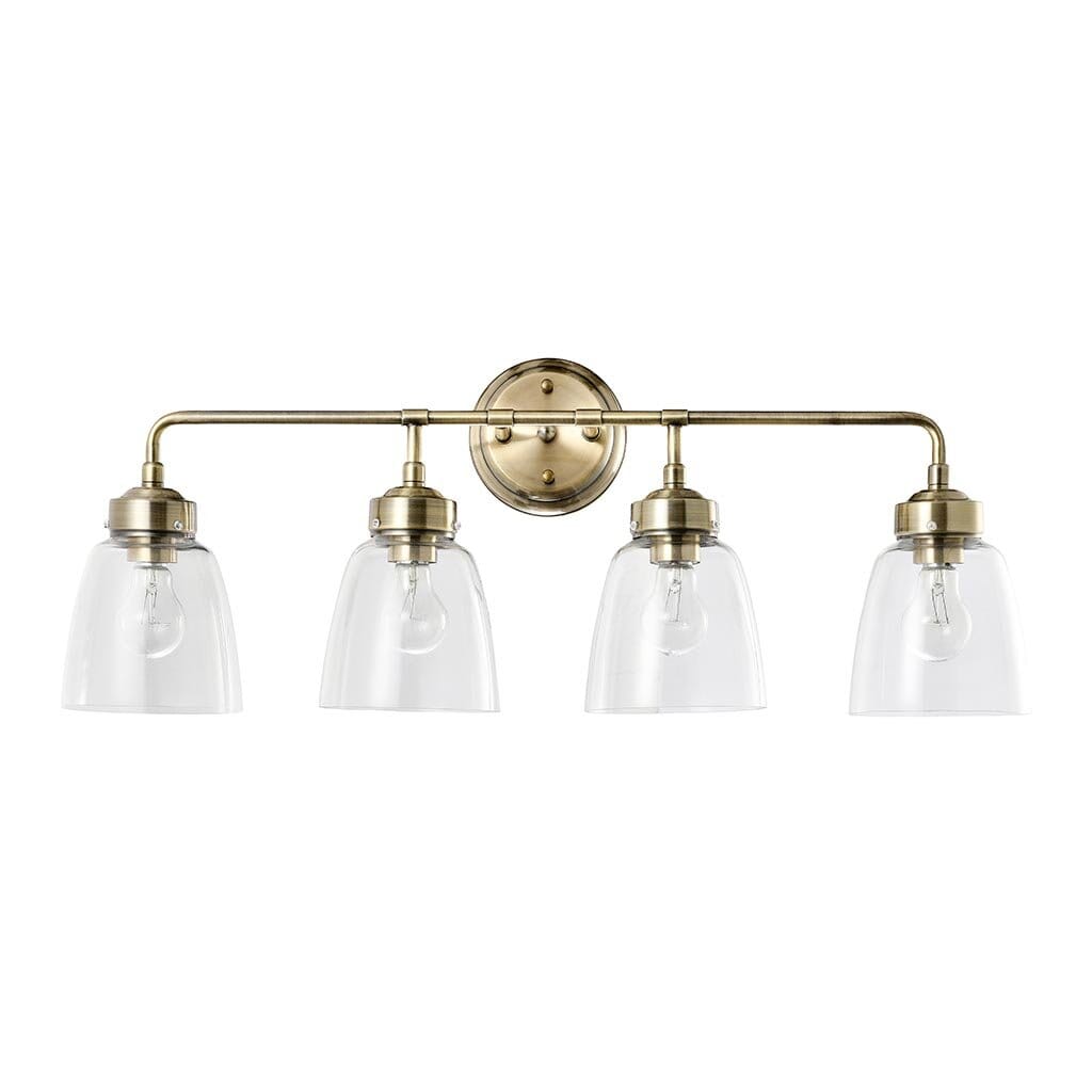 Varaluz Helena 4-Light 12" Bathroom Vanity Light in Antique Brass