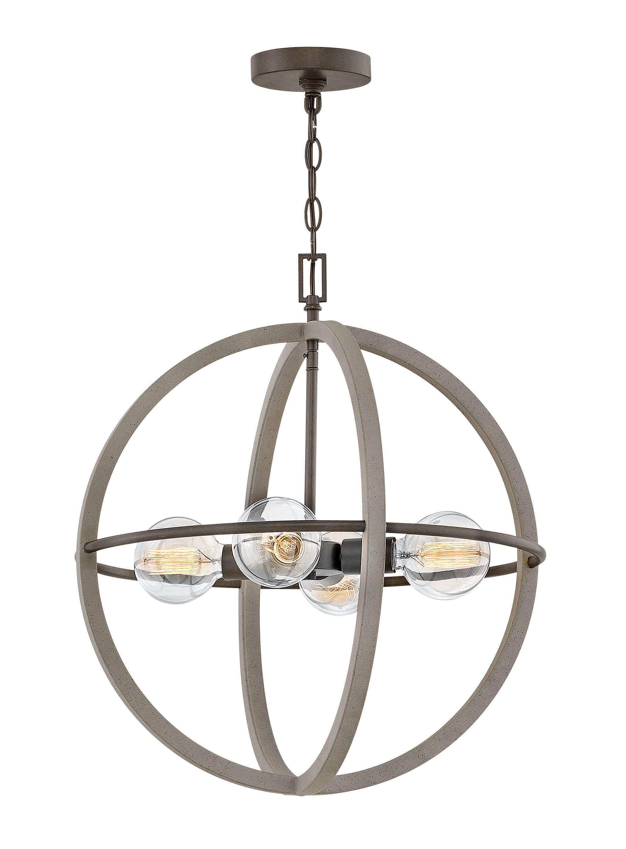 Hinkley Bodie 4-Light Chandelier in Dark Cement