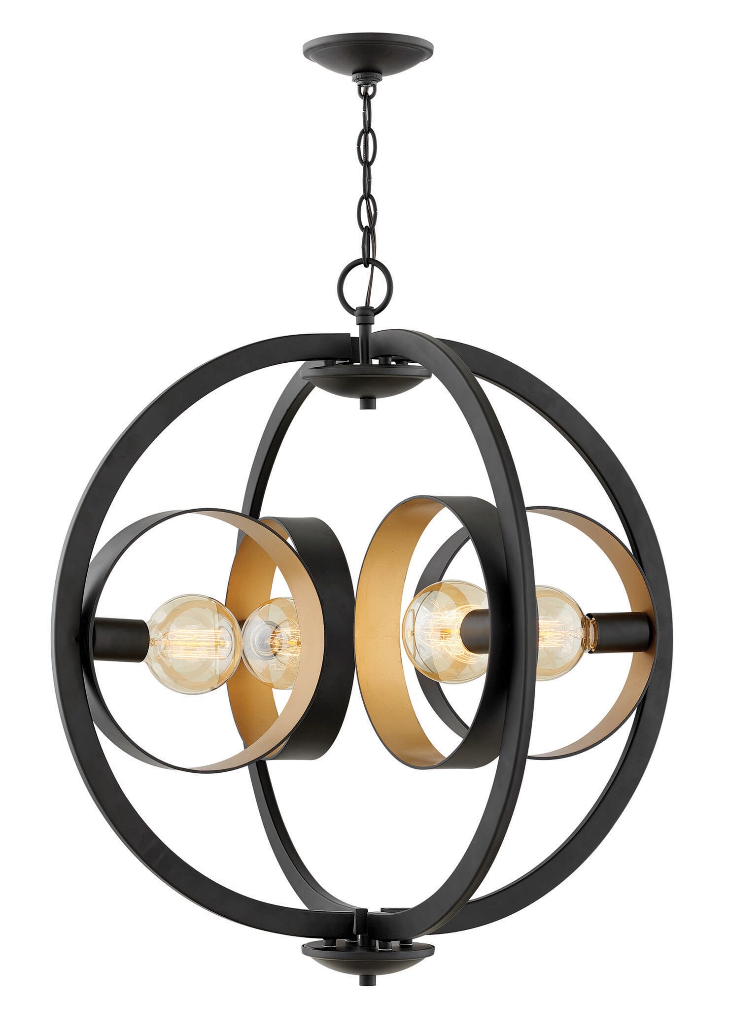 Hinkley Orson 1-Light Single Tier Chandelier in Satin Black