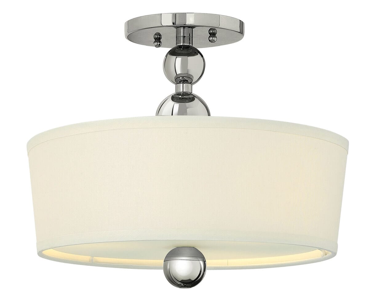 Hinkley Zelda 3-Light Semi-Flush Ceiling Light in Polished Nickel