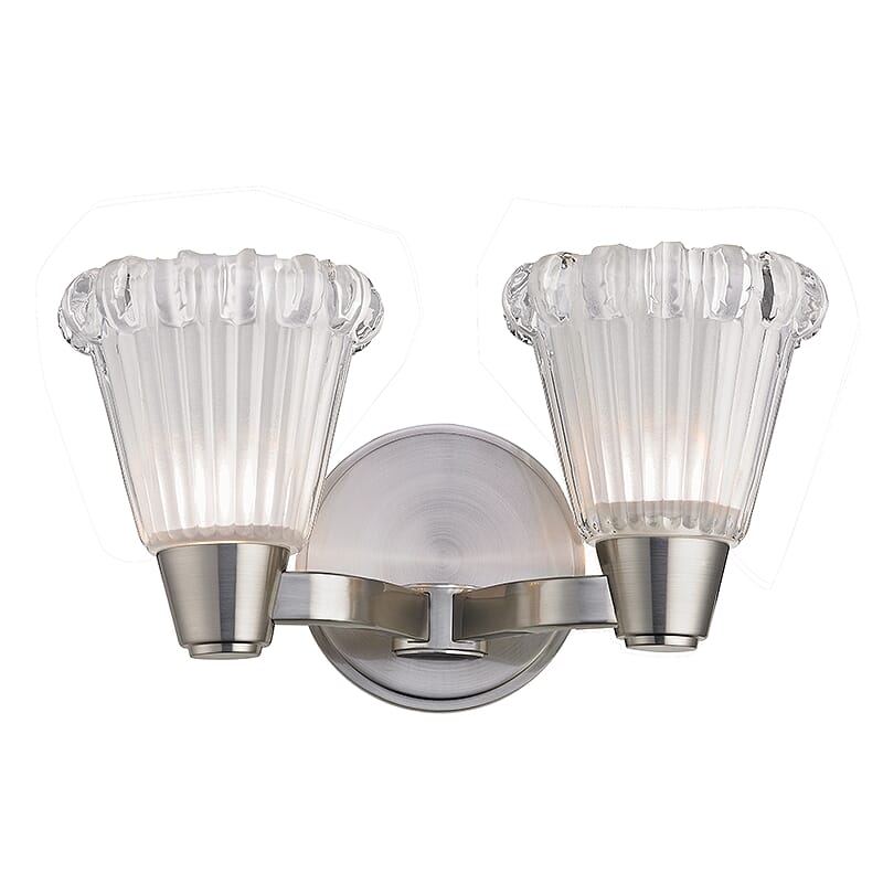 Hudson Valley Varick 2-Light 12" Bathroom Vanity Light in Satin Nickel