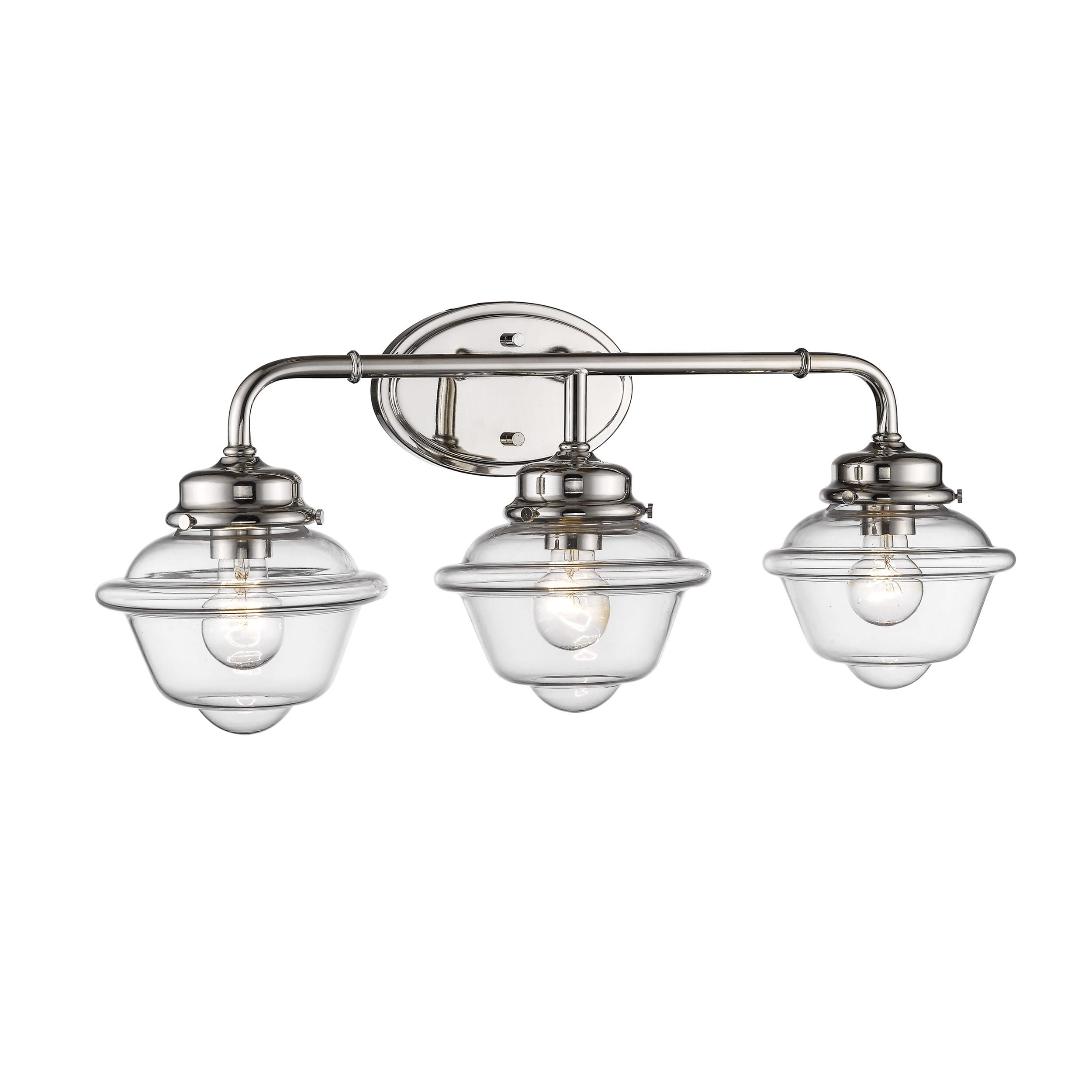 Millennium Lighting Neo-Industrial 3-Light Bathroom Vanity Light in Polished Nickel