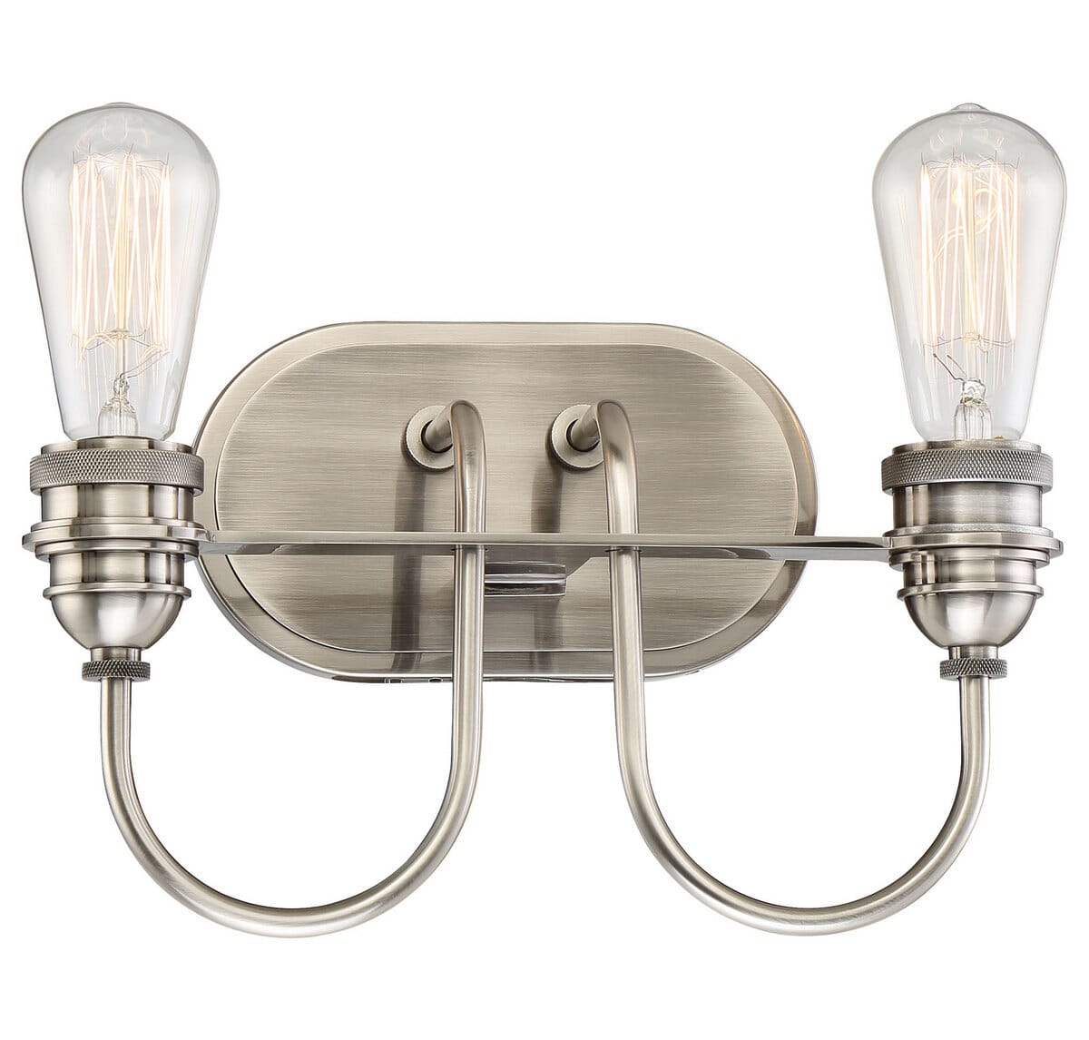 Minka Lavery Uptown Edison 2-Light 13" Bathroom Vanity Light in Plated Pewter