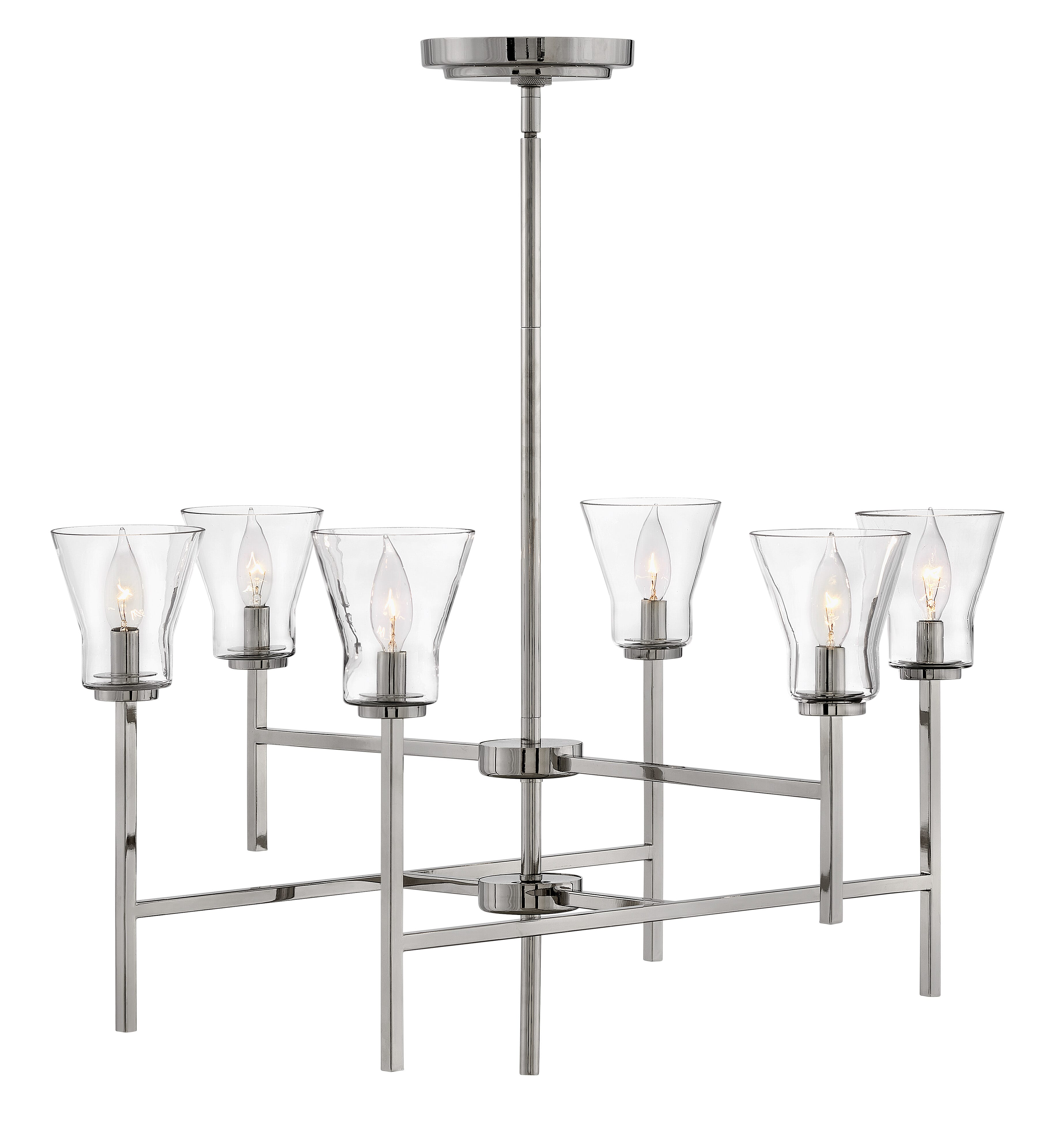 Hinkley Arden 6-Light Two Tier Chandelier in Polished Antique Nickel