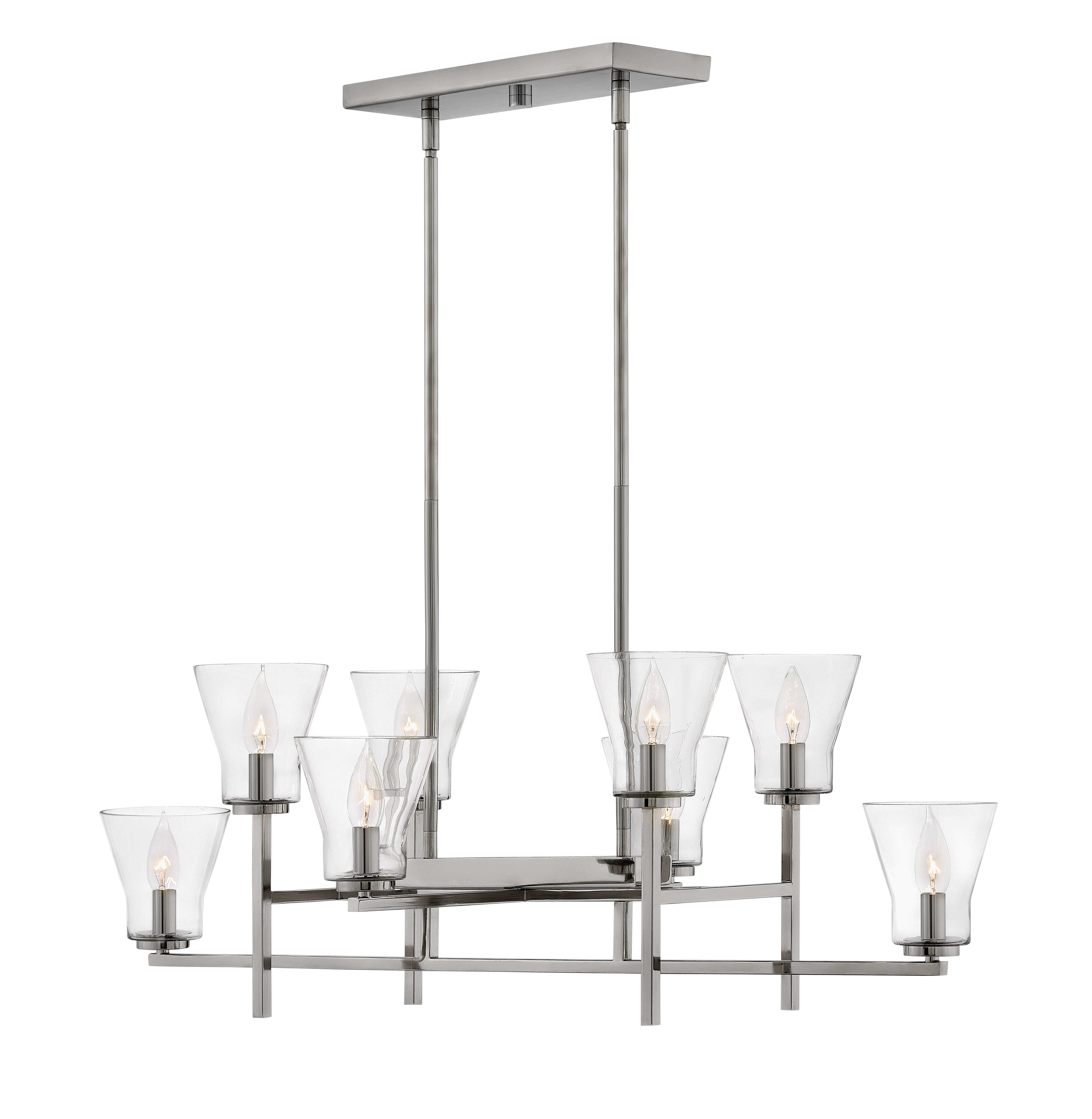 Hinkley Arden 8-Light Stem Hung Linear in Polished Antique Nickel