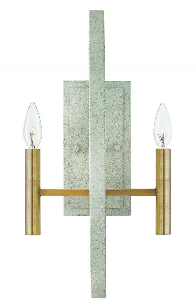 Hinkley Euclid 2-Light Sconce in Cement Gray