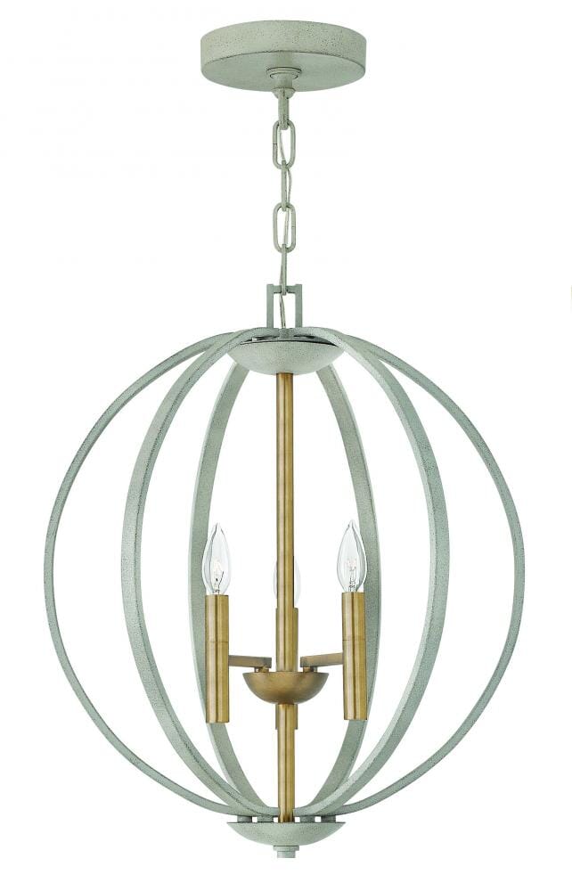 Hinkley Euclid 3-Light Single Tier Pendant in Cement Gray