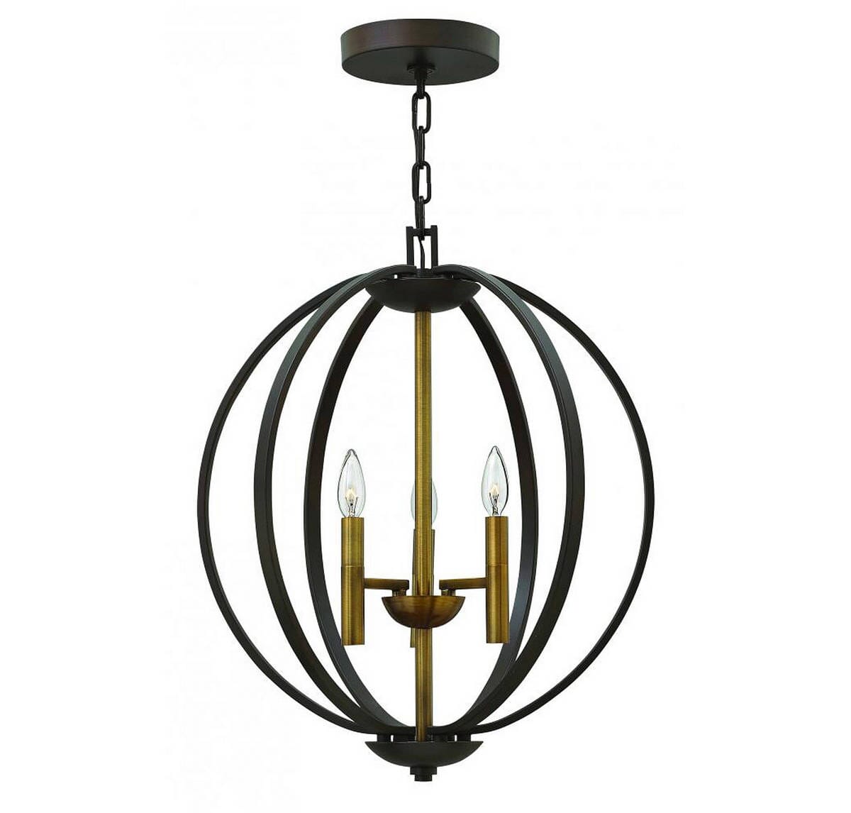 Hinkley Euclid 3-Light Single Tier Pendant in Spanish Bronze