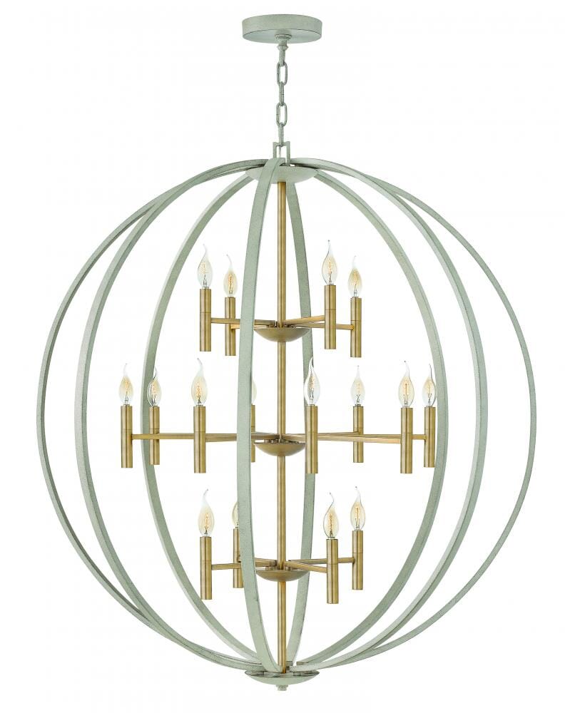 Hinkley Euclid 16-Light Three Tier Chandelier in Cement Gray