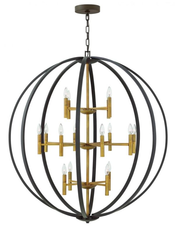 Hinkley Euclid 16-Light Three Tier Chandelier in Spanish Bronze