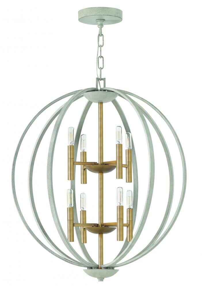 Hinkley Euclid 8-Light Two Tier Foyer Light in Cement Gray