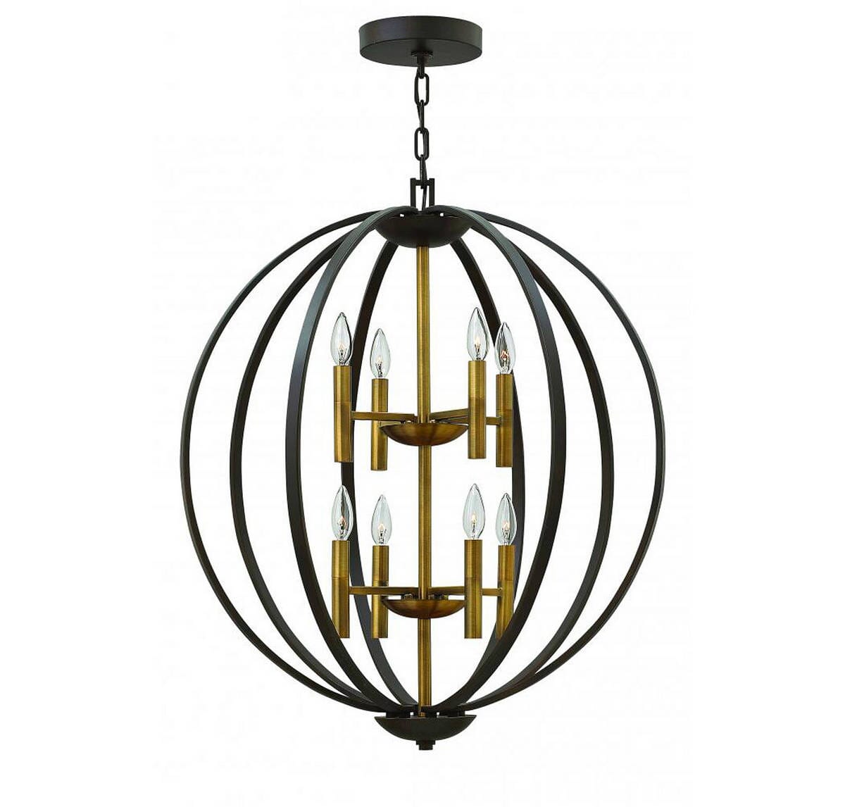 Hinkley Euclid 8-Light Two Tier Foyer Light in Spanish Bronze