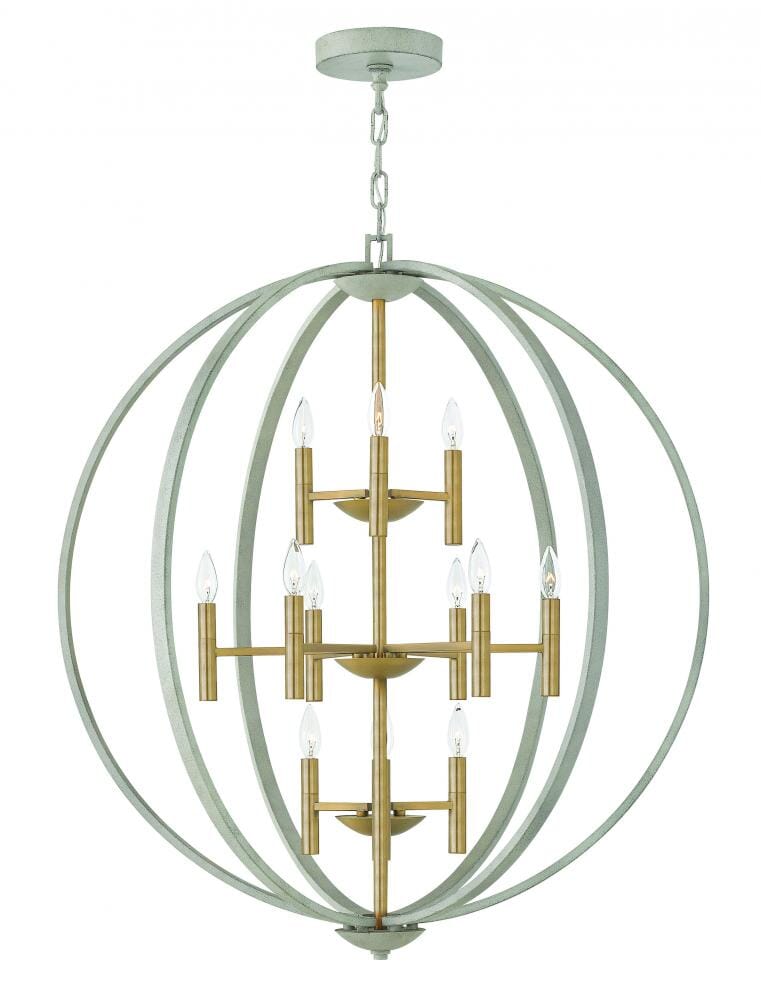 Hinkley Euclid 12-Light Three Tier Foyer Light in Cement Gray