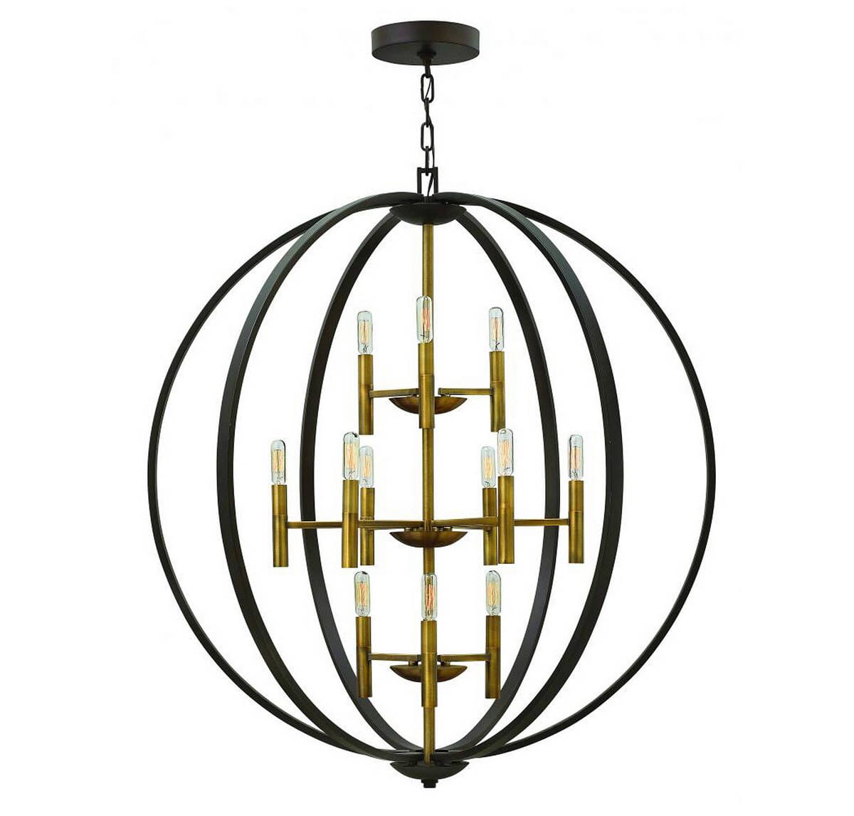 Hinkley Euclid 12-Light Three Tier Foyer Light in Spanish Bronze