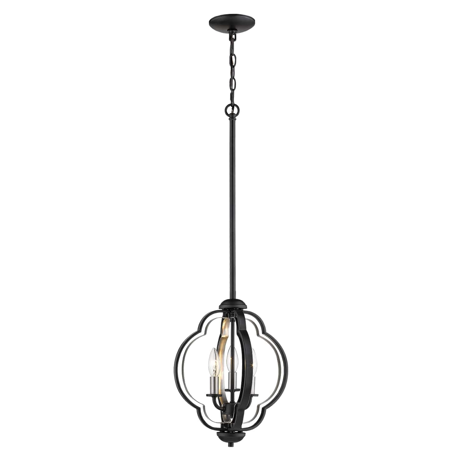 Millennium Lighting 3-Light 12" Pendant in Matte Black and Brushed Nickel