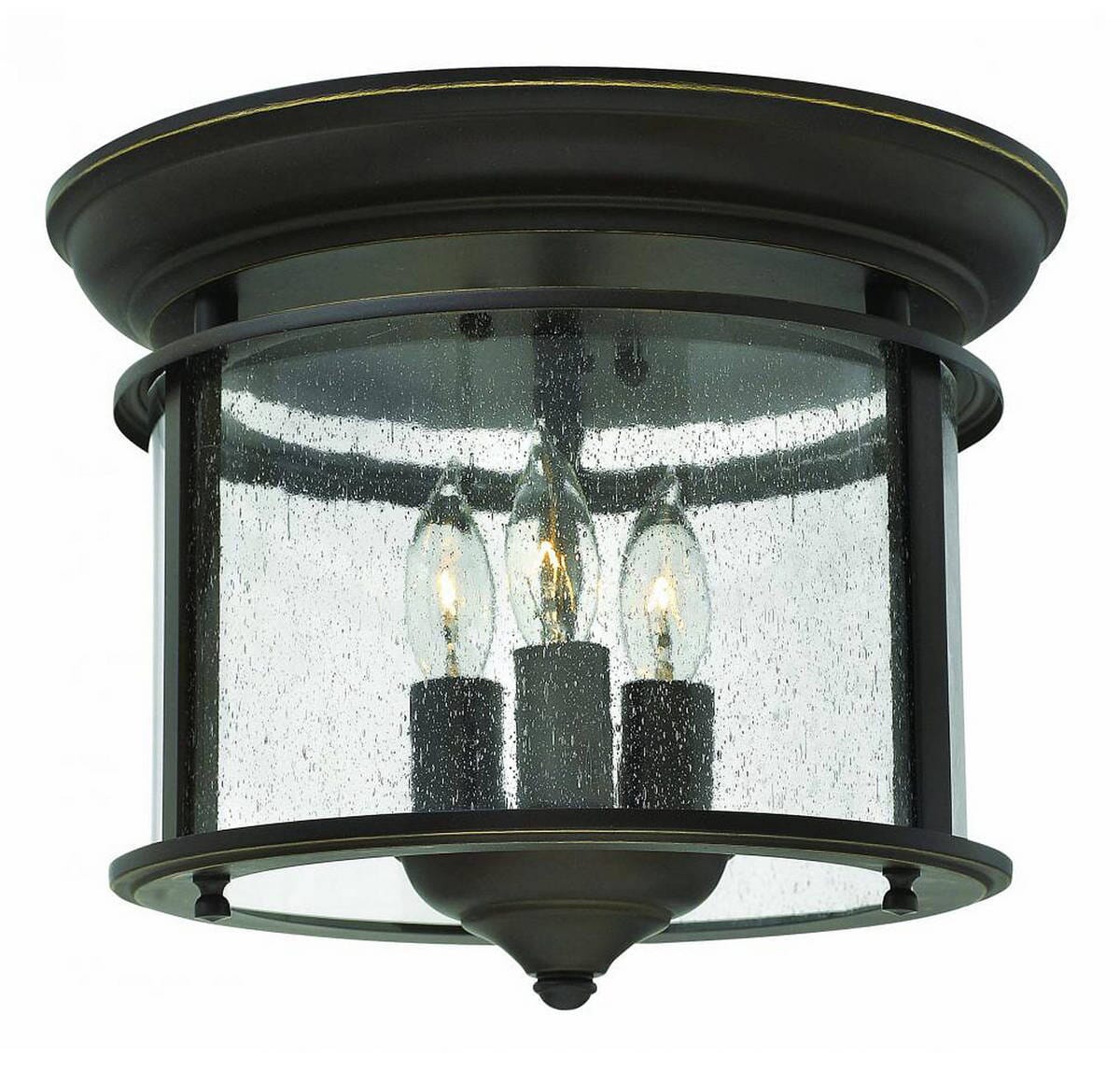 Hinkley Gentry 3-Light Flush Mount Ceiling Light in Olde Bronze