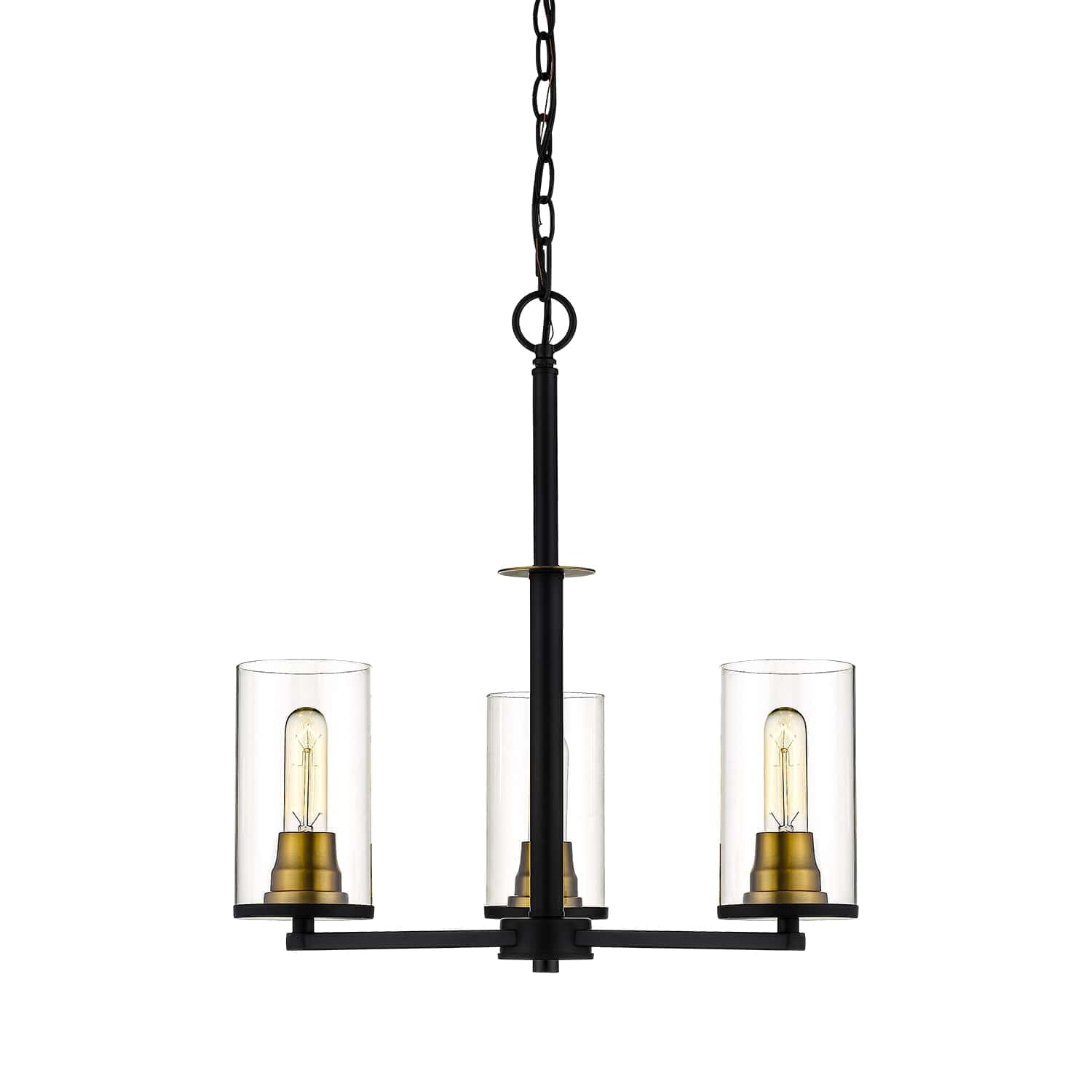 Millennium Lighting Pasadena 3-Light 23" Chandelier in Matte Black and Heirloom Bronze