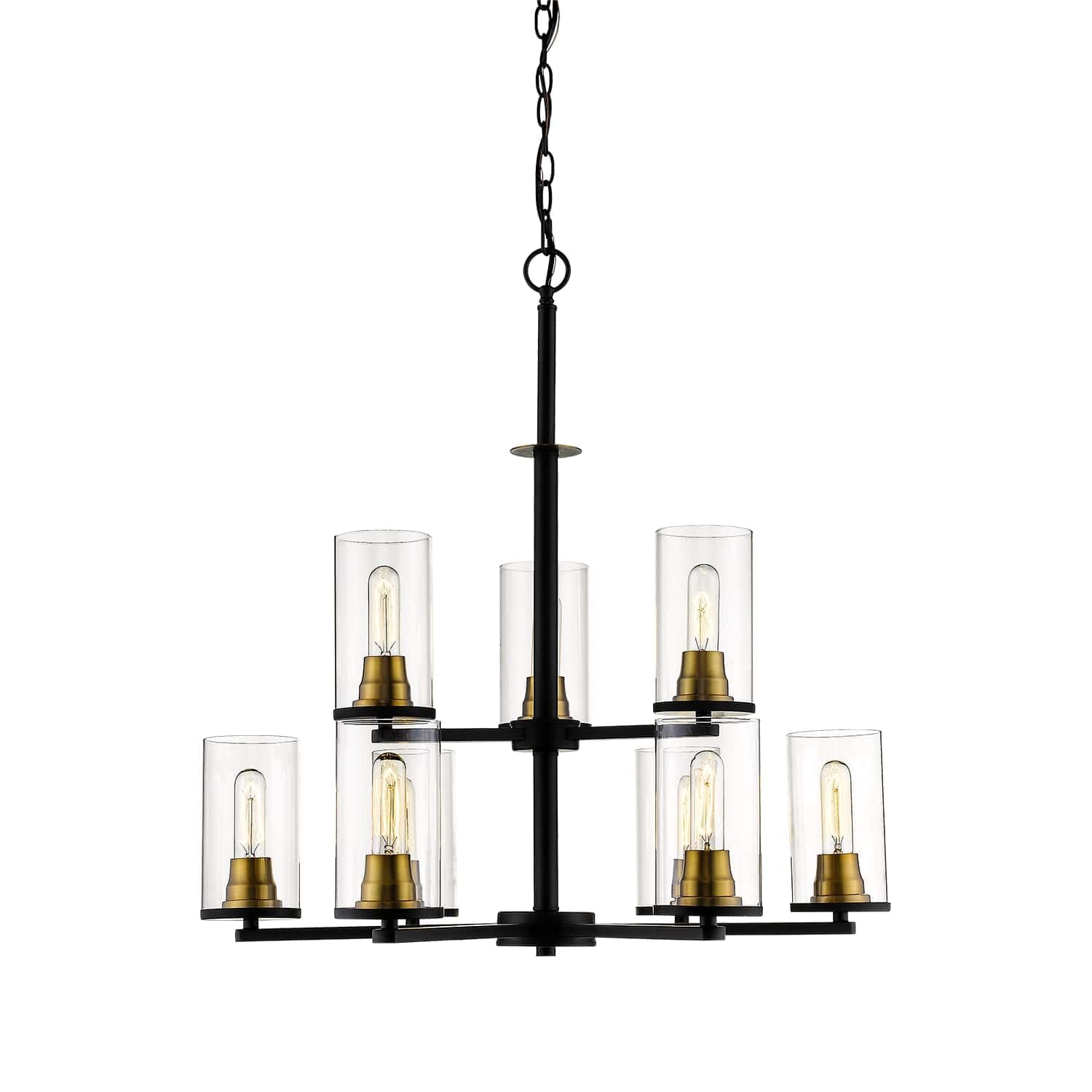 Millennium Lighting Pasadena 9-Light 28.5" Chandelier in Matte Black and Heirloom Bronze