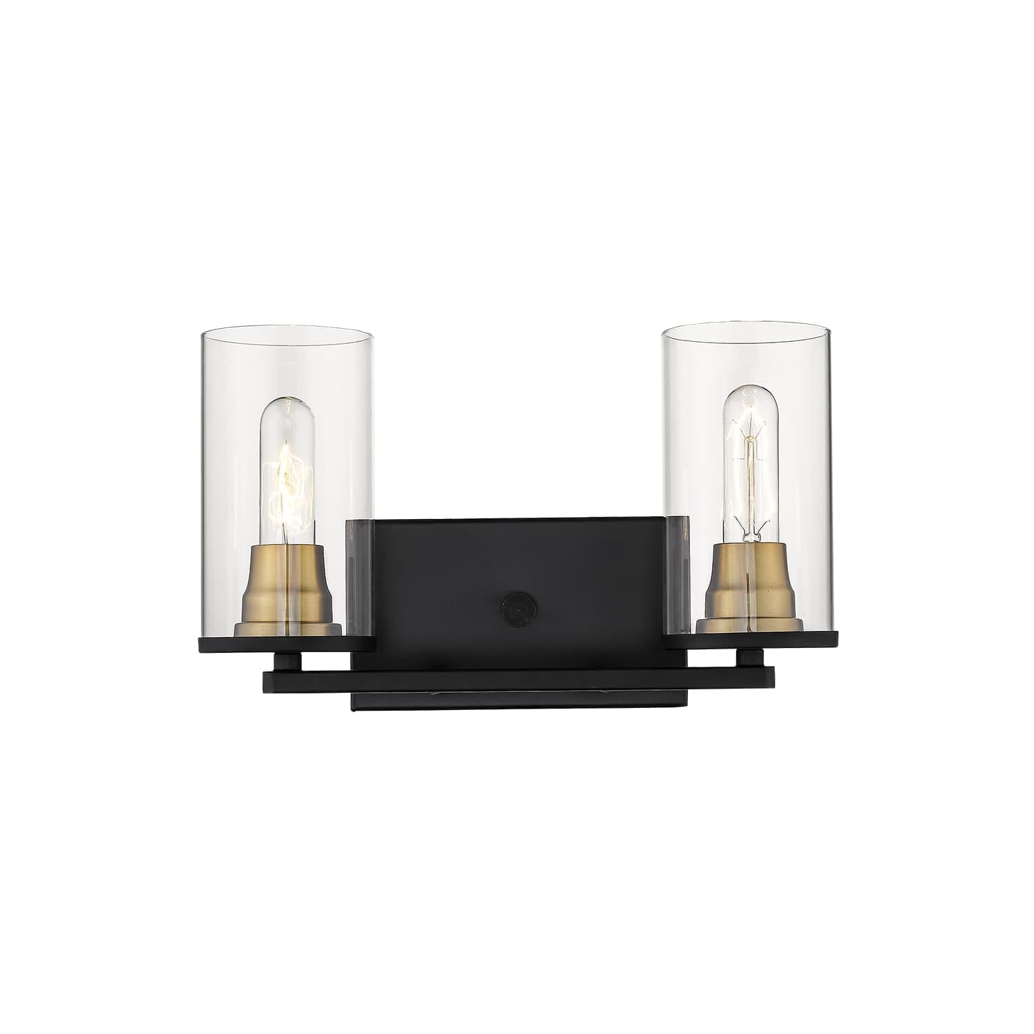 Millennium Lighting Burbank 2-Light Bathroom Vanity Light in Matte Black and Heirloom Bronze