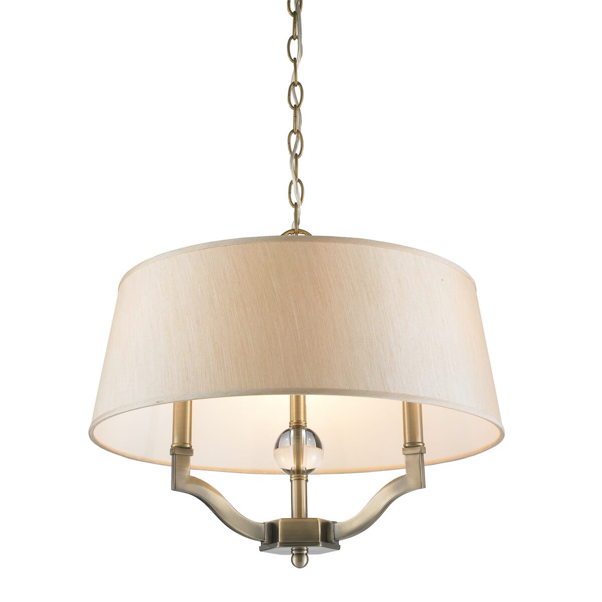 Golden Waverly Convertible Pendant Light in Aged Brass