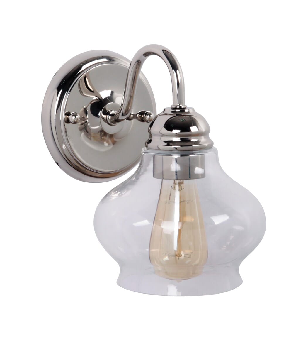 Craftmade Yorktown 9" Wall Sconce in Polished Nickel