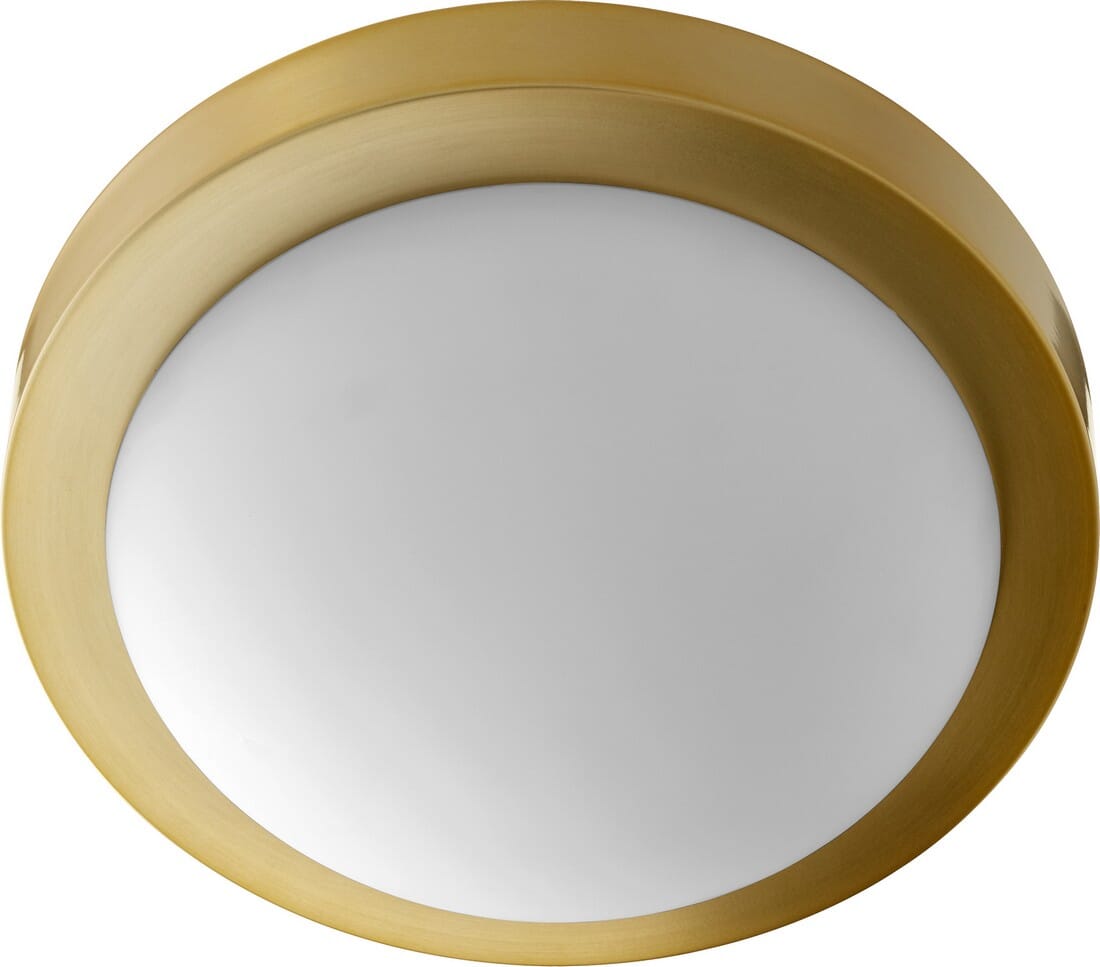 Quorum Quorum Home 2-Light 11" Ceiling Light in Aged Brass