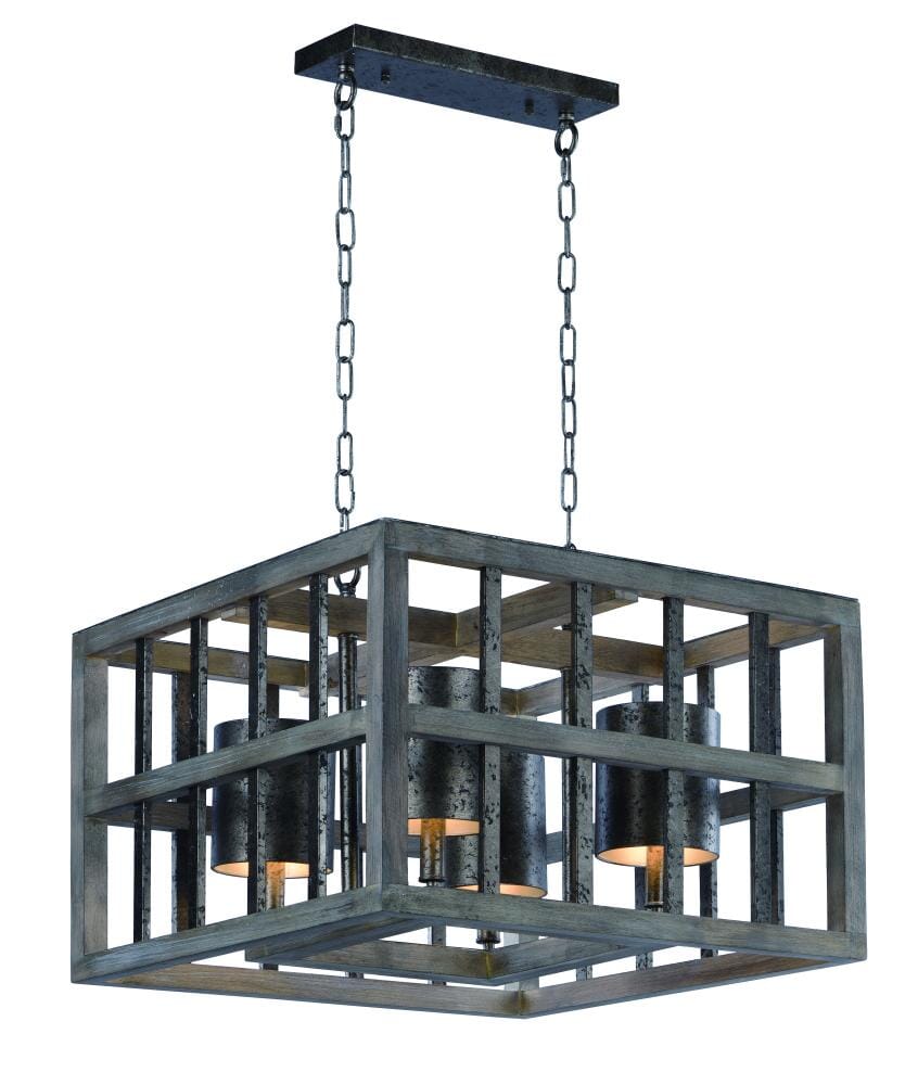 Maxim Lighting Cottage 4-Light 4-Light Single Pendant in Weathered Wood