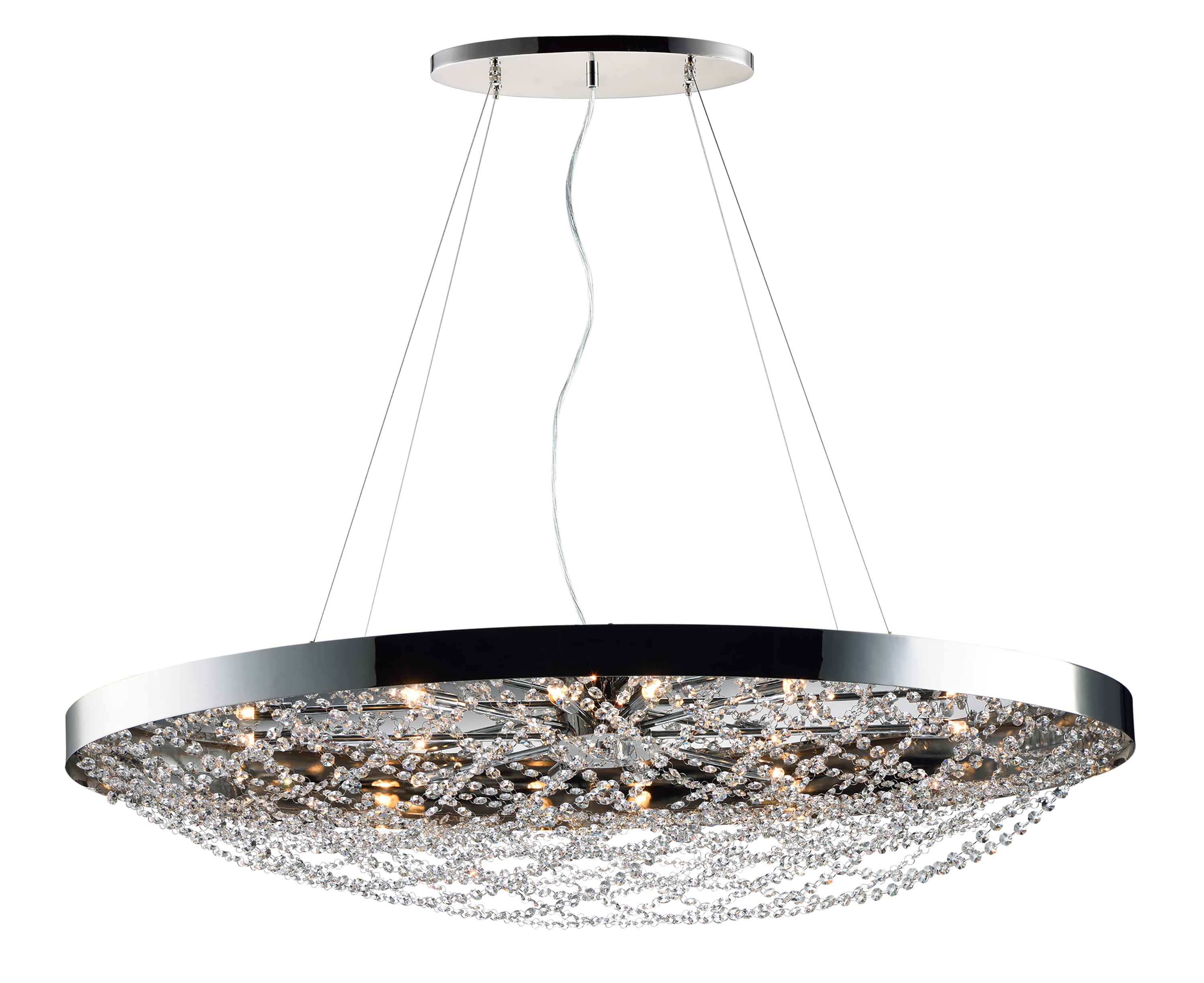 Maxim Lighting Lace 10-Light 10-Light Multi-Light Pendant in Polished Nickel