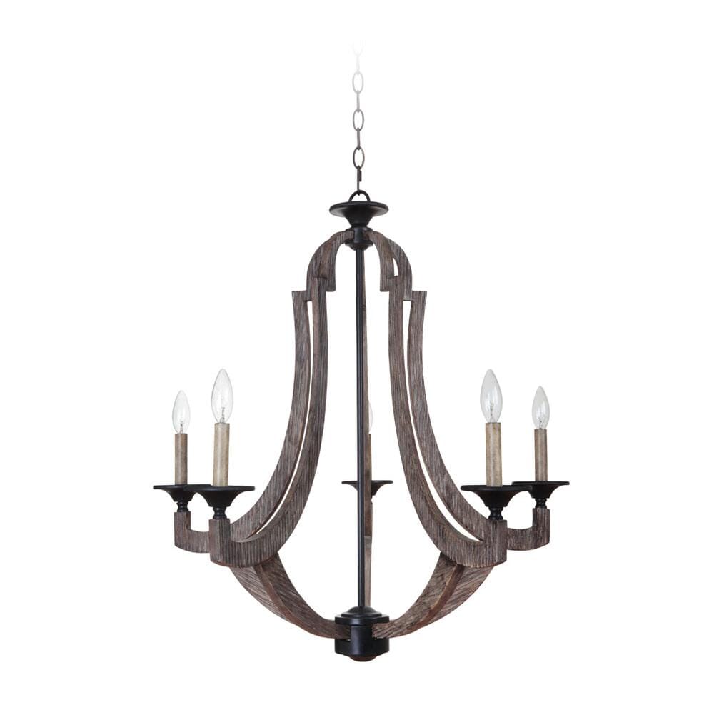 Craftmade Winton Rustic 5-Light Chandelier in Weathered Pine