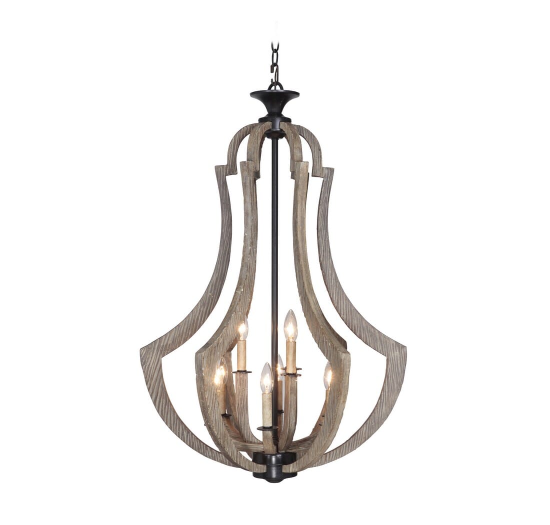 Craftmade Winton 9-Light Foyer in Weathered Pine/Bronze