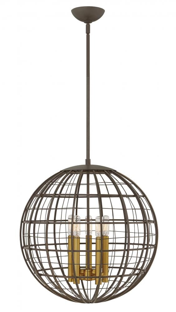 Hinkley Terra 5-Light Single Tier Pendant in Oiled Bronze