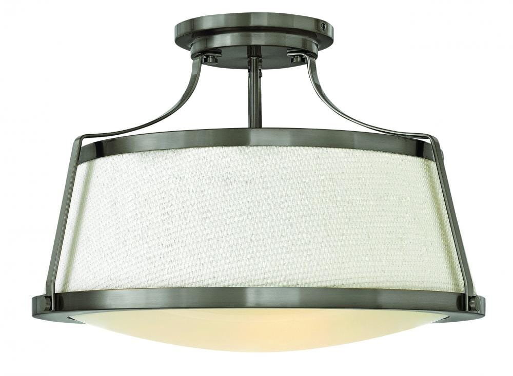 Hinkley Charlotte 3-Light Semi-Flush Ceiling Light in Antique Nickel