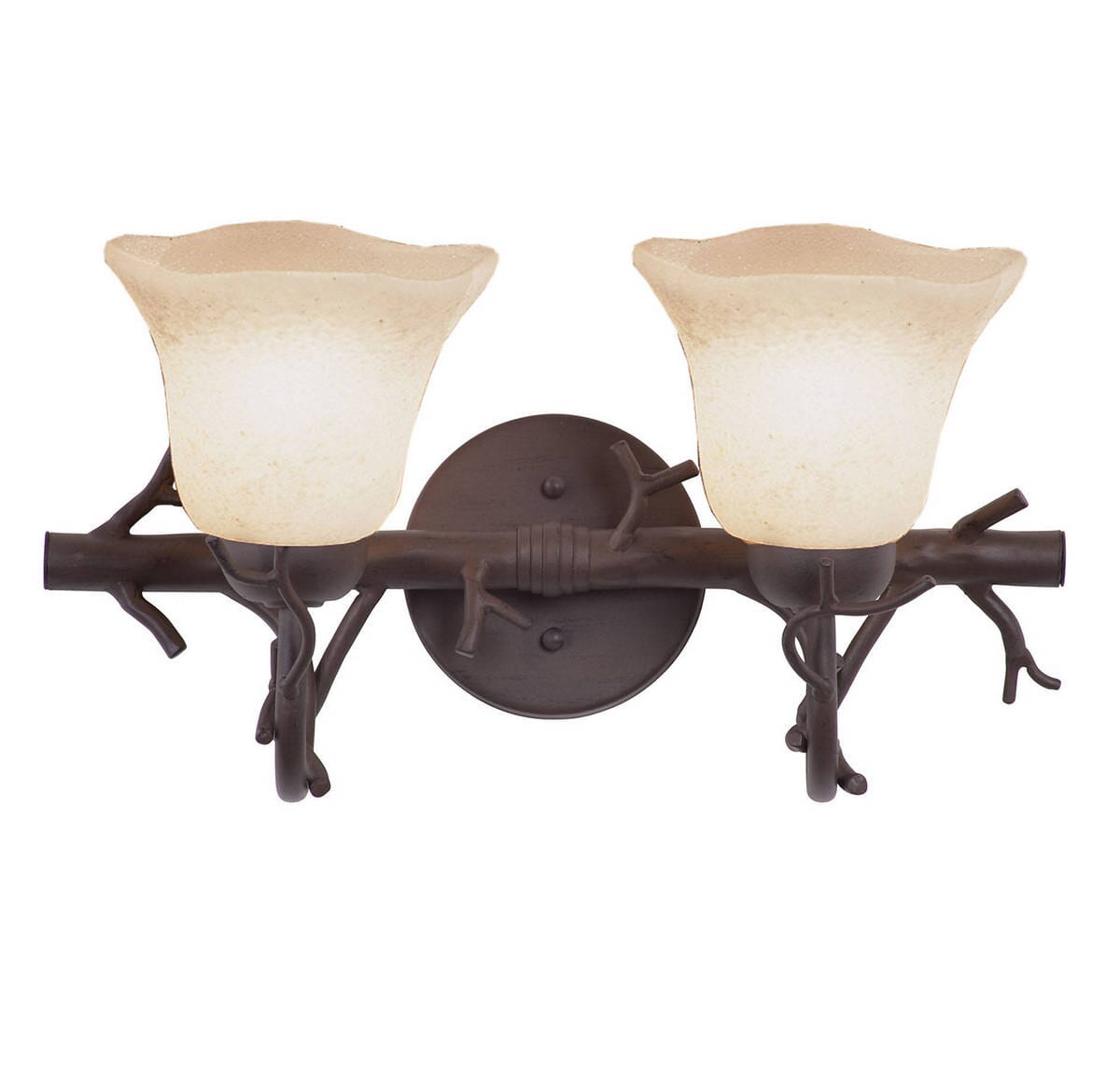 Kalco Vine 2-Light Bathroom Vanity Light in Bark Finish