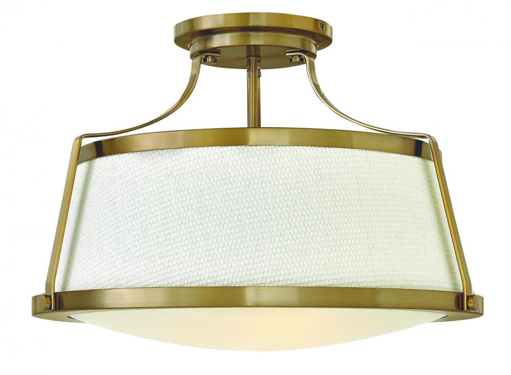 Hinkley Charlotte 3-Light Semi-Flush Ceiling Light in Brushed Caramel