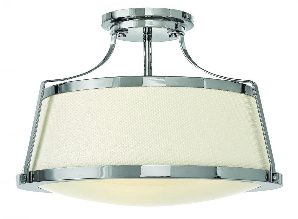 Hinkley Charlotte 3-Light Semi-Flush Ceiling Light in Chrome